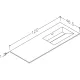 Izlietne skapītim KAME CORIAN 1 120x46.5cm, CN1214618-R-BS