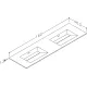 Izlietne skapītim dubultā KAME CORIAN 160x46.5cm, CN1614618-D-BS