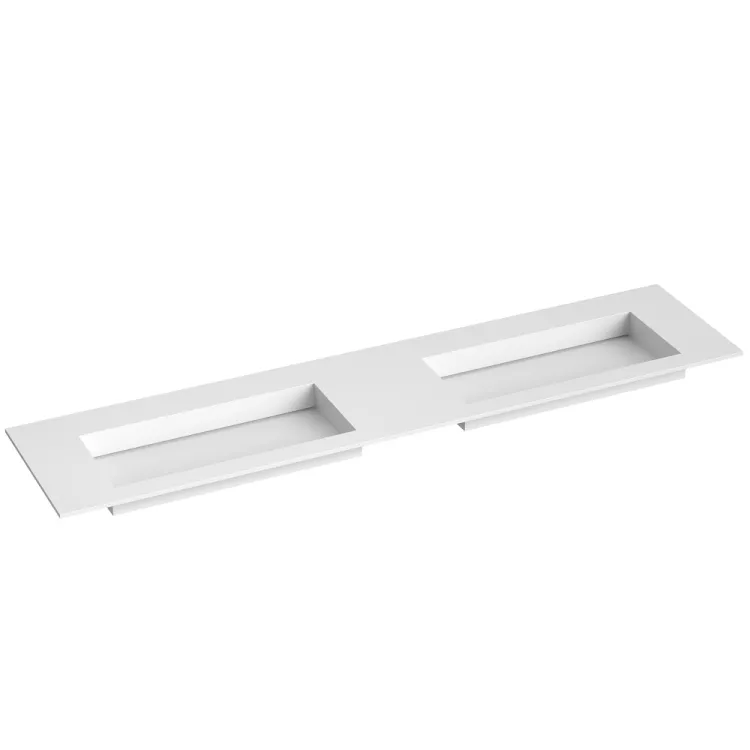 Izlietne skapītim dubultā KAME CORIAN 2 200x46.5cm, CN2000465-D-BS