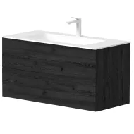 Vannas istabas skapītis Kame GAMA ar izlietni ORION 100х46cm ar push to open, melns ozols