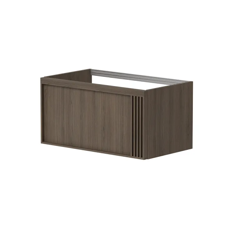 Vannas istabas skapītis izlietnei Kame SOLE 79.2x45.2cm, rievota fasāde,dūmota ozolkoka finierējums