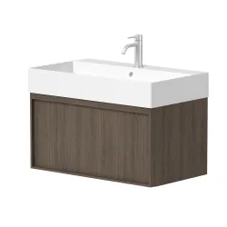 Vannas istabas skapītis ar izlietni Kame SOLE 80.5x46.45cm, dūmota ozolkoka finierējums