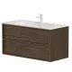 Vannas istabas skapītis ar izlietni Kame HOME Corian 100x46cm, brūns ozolkoka finierējums