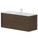Vannas istabas skapītis ar izlietni Kame HOME Corian 120x46cm, brūns ozolkoka finierējums