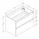 Skapītis zem virsmas Kame Exclusive LOFT 80cm, BUC/8-3DR/D13-LFT