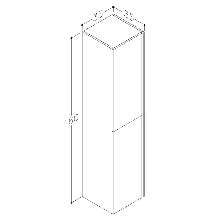 Vannas istabas augstais skapis Kame MATCH 160x35cm, TU/35-2/D05-MT