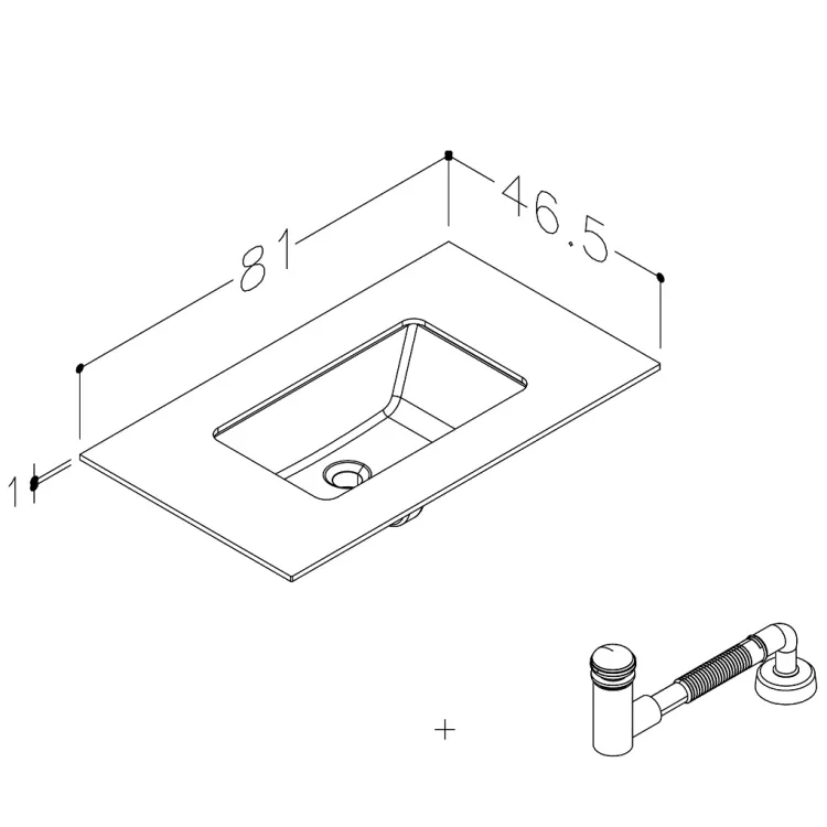 Vannas istabas skapītis KAME BIG ar izlietni ILSA 81x46cm, sarkans antīks
