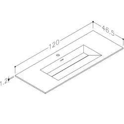 Izlietne skapītim KAME CORIAN 120x46.5cm, CN1214618