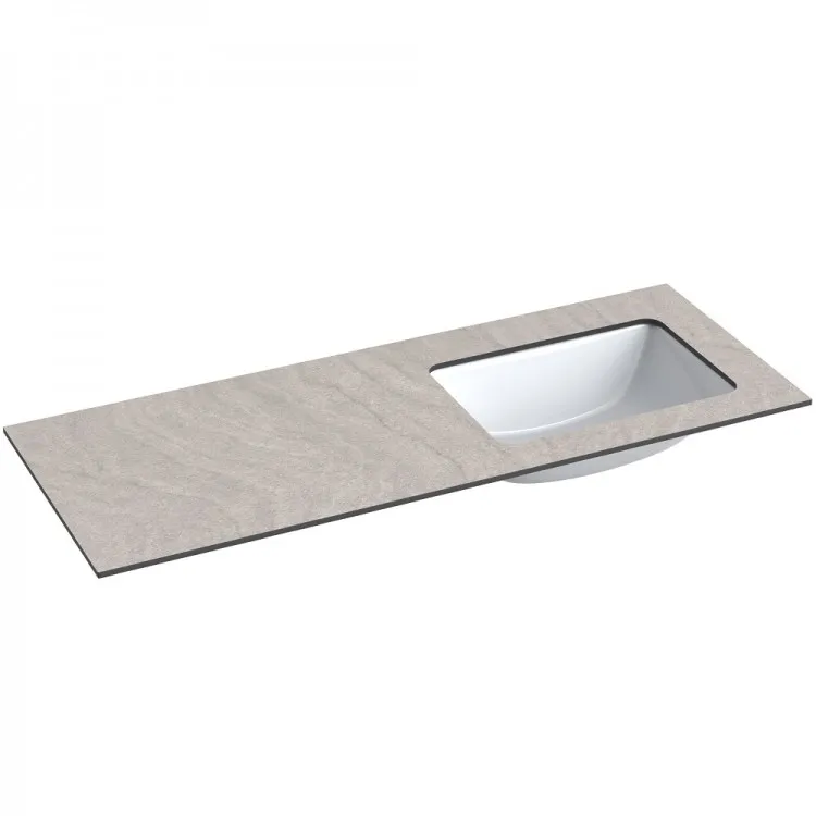 Izlietne ar augstspiediena lamināta darba virsmu Kame HPL, 121cm, WP/12-3/H12-P1-R