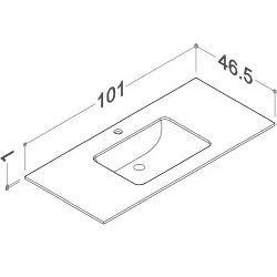 Izlietne ar augstspiediena lamināta darba virsmu Kame HPL, 101cm, WP/10-3/H11-P1