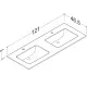 Izlietne ar augstspiediena lamināta darba virsmu Kame HPL, 121cm, WP/12-3/H12-P1-D