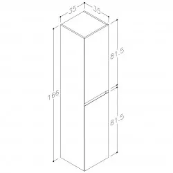 Vannas istabas augstais skapis Kame LOFT 166x35cm, TU/35-2/D15-LFT