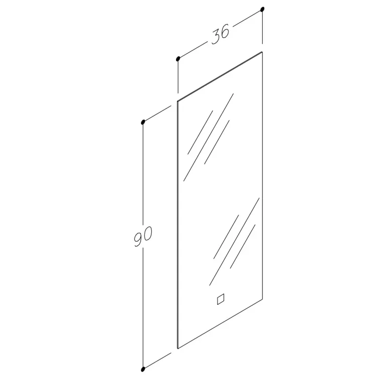 Spogulis ar dimmējamu LED apgaismojumu Kame MINI 90x36cm, 4000K