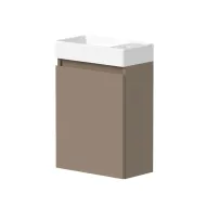 Vannas istabas skapītis ar izlietni Kame MINI baltā krāsā 40cm L/R, brūns