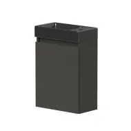 Vannas istabas skapītis ar izlietni Kame MINI melnā krāsā 40cm L/R, matēts grafīts