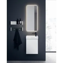 Vannas istabas skapītis ar izlietni Kame MINI baltā krāsā 40cm L/R, balts