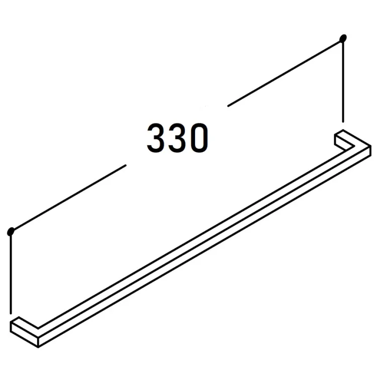 Mēbeļu rokturis KAME 33 cm, inox H21/320IN