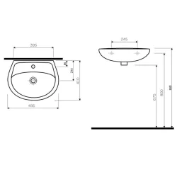Vannas istabas izlietne KOLO IDOL 500 mm M11150