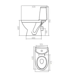 Kolo Runa WC pods ar horizontālu izvadu, 3/6 l ar SoftClose vāku, art. L89208000