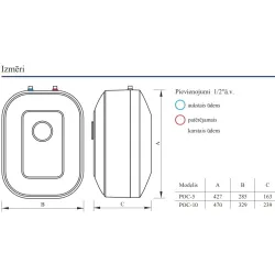 Elektriskais ūdens sildītājs (boileris) Kospel Luna Inox 10 L virs izlietnes POC.G-10