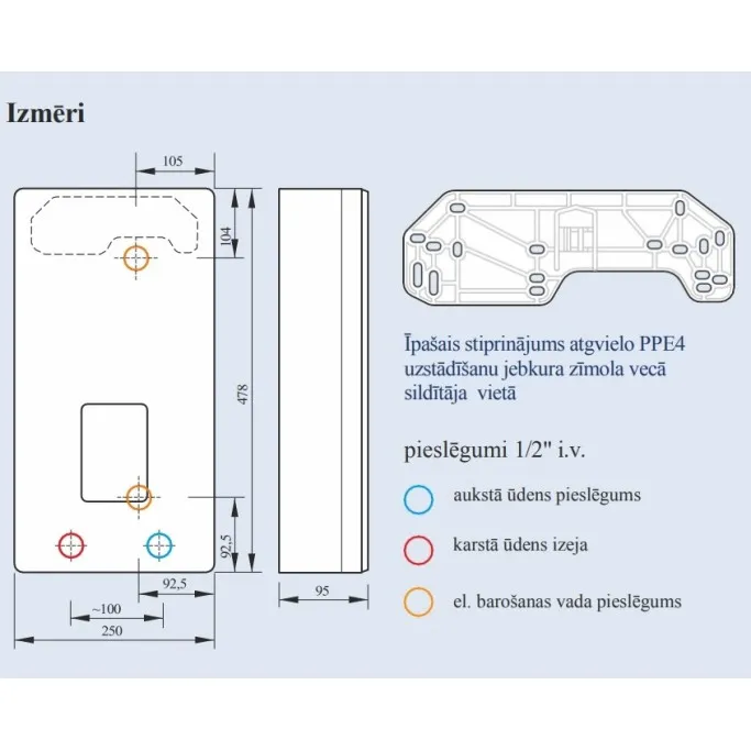Caurplūdes ūdens sildītājs Kospel Medium PPE4.B-10/11/12/15 400V 3~, LCD, 30-60°C