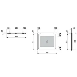Spogulis ar apgaismojumu Laufen LED LANI 60x70cm