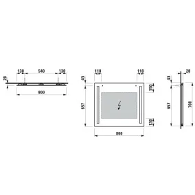 Spogulis ar apgaismojumu Laufen LED LANI 60x70cm