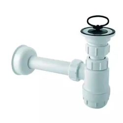 McAlpine Izlietnes sifons/glāze ar izplūdi, zems 1.1/4 x 32mm