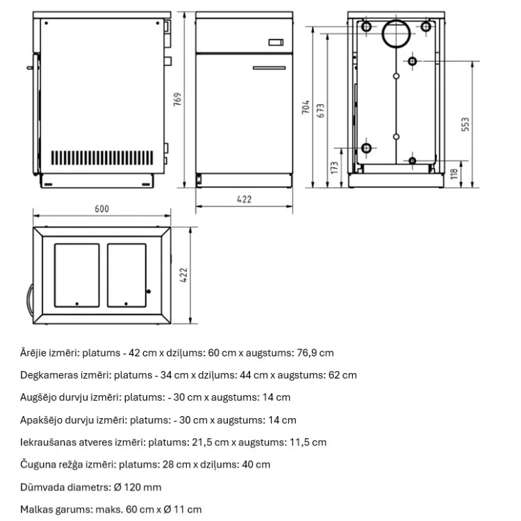 Centrālapkures krāsns ar plītsvirsmu Megal M10 10kW, balts Centrālapkures krāsns ar plītsvirsmu Megal M10 10kW, balts