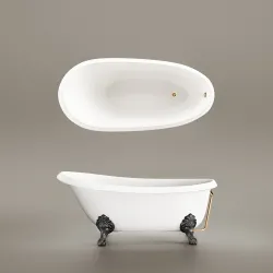 Brīvi stāvoša vanna PAA VICTORIA 1700x830x610, Silkstone, kājas Antica Graphite