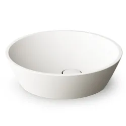Vannas istabas uzliekamā izlietne PAA DECO Ø 450 mm, silkstone, balta