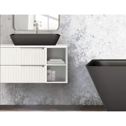 Vannas istabas uzliekamā izlietne PAA QUADRO GRAPHITE 700x430mm, IQUAS/01