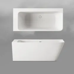 Stūra vanna PAA Sikstone QUADRO CORNER D 1600x750, Matte Caffelatte