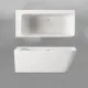 Stūra vanna PAA Silkstone QUADRO CORNER D 1600x750, balta matēta