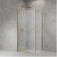 Dušas stūris kvadrātveida Radaway Almatea SE Gold KDJ 80x80 cm L, zelts