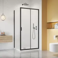 Dušas stūris taisnstūra Radaway Alienta Black DWJ+S 100x80 cm