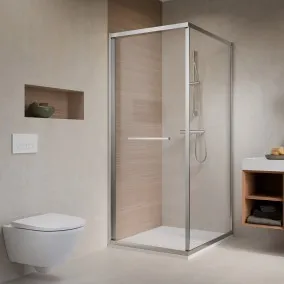 Radaway Alienta Chroma SD I dušas kabīne ar bīdāmām durvīm 90x90 cm, hroms