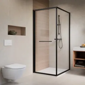 Radaway Alienta Black SD I dušas kabīne ar bīdāmām durvīm 90x90 cm, melna