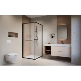 Radaway Alienta Black SD I dušas kabīne ar bīdāmām durvīm 90x90 cm, melna