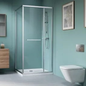 Radaway Alienta Chrome SD II dušas kabīne ar bīdāmām durvīm 100x80 cm, hroms