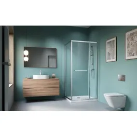Radaway Alienta Chrome SD II dušas kabīne ar bīdāmām durvīm 100x80 cm, hroms