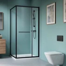 Radaway Alienta Black SD II dušas kabīne ar bīdāmām durvīm 100x80 cm, melns