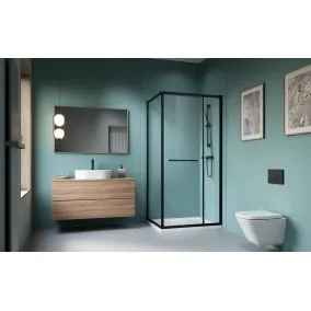 Radaway Alienta Black SD II dušas kabīne ar bīdāmām durvīm 100x80 cm, melns