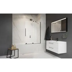 Vannas sieniņa ar bīdāmām durvīm Radaway Furo Black II PND R 120 cm