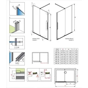 Dušas durvis bīdāmās Radaway FURO Black DWJ 120 L/R