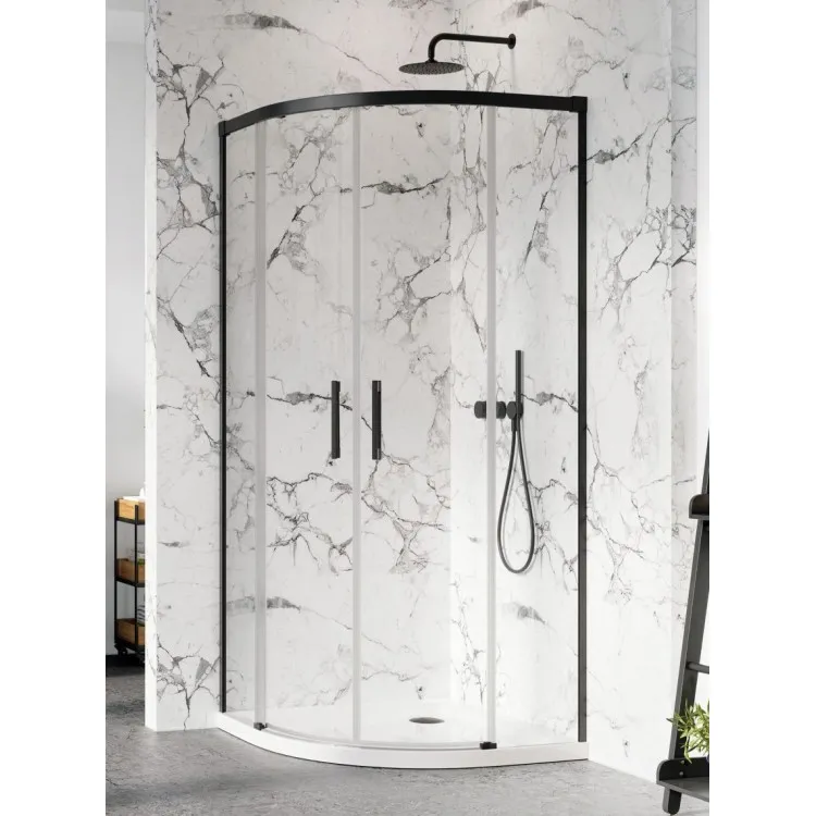 Dušas stūris pusapaļš Radaway IDEA Black PDD 80x80cm
