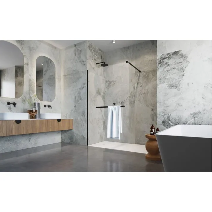 Dušas siena ar dvieļu turētāju Radaway MODO New Black II 1100x2000mm