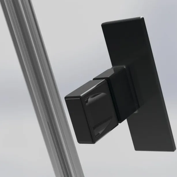 Dušas stūris kvadrātveida Radaway NES KDS II Black ar krustveida atbalsta stieni 90Rx90cm