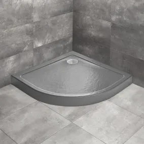 Dušas paliktnis pusapaļš Radaway Doros A Compact 80x80, antracīts akmens