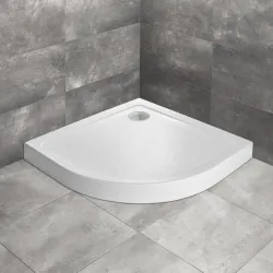 Dušas paliktnis pusapaļš Radaway Doros A Compact 80x80, balts akmens